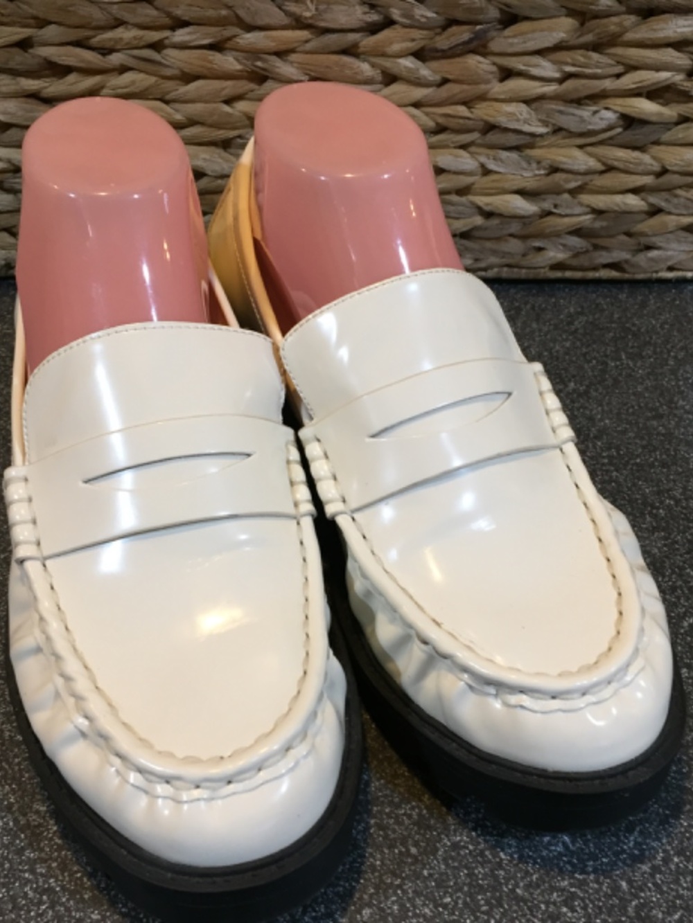 LOFT Cream Patent Leather Penny Loafers - Picture 8 of 15